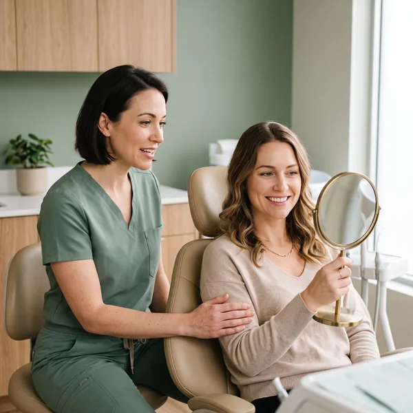 A cosmetic procedure under way in one of the treatment rooms.